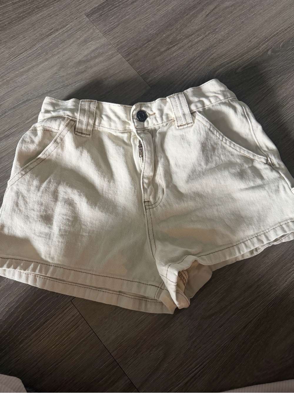 PacSun Cream High-Rise Cotton Jean Shorts